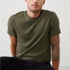 New NWT Banana Republic Army Olive Green Short Sleeve Mini Ribbed Tee T-Shirt